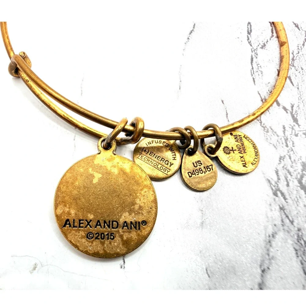 Alex and Ani Because I Love You Charm Bangle RafaELIAN Gold Expandable
